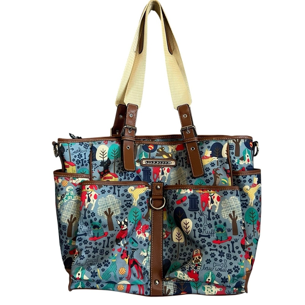 Lily Bloom Shoulder Bag Who Let the Dogs Out Multi Pocket 3 Compartments